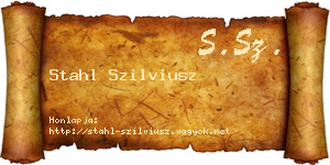 Stahl Szilviusz névjegykártya